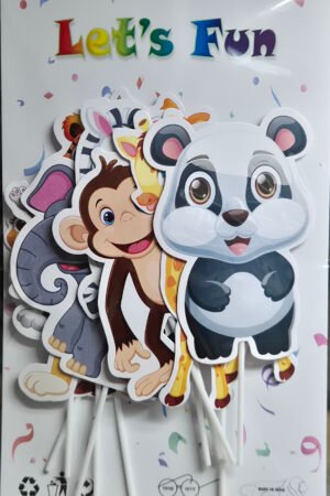 Jungle Safari & Zoo Animals Cake Topper Set